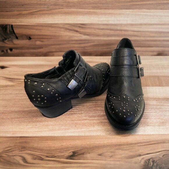 Ruffhewn Women’s Size 7M RH-Nadine Buckle & Zip Black Ankle Shoes - Picture 5 of 7